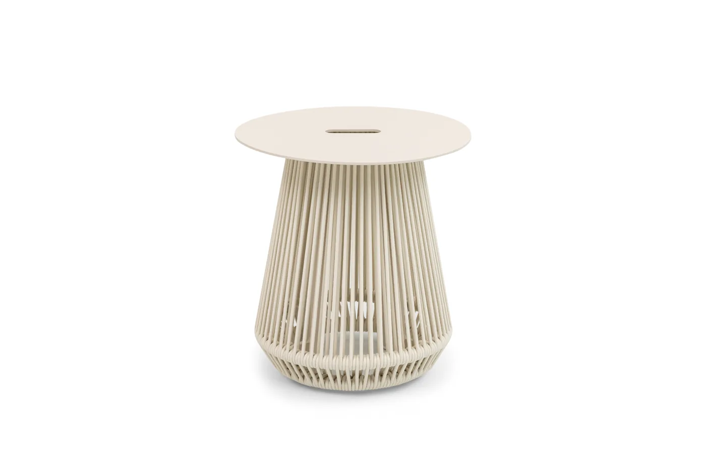 Balas side table (pedestal, wicker rib)