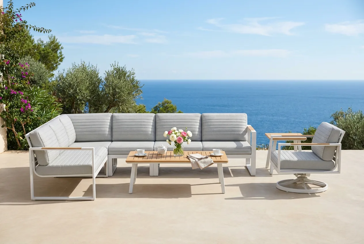 Bughaw sectional sofa set - large L-shape with armchair (styled)