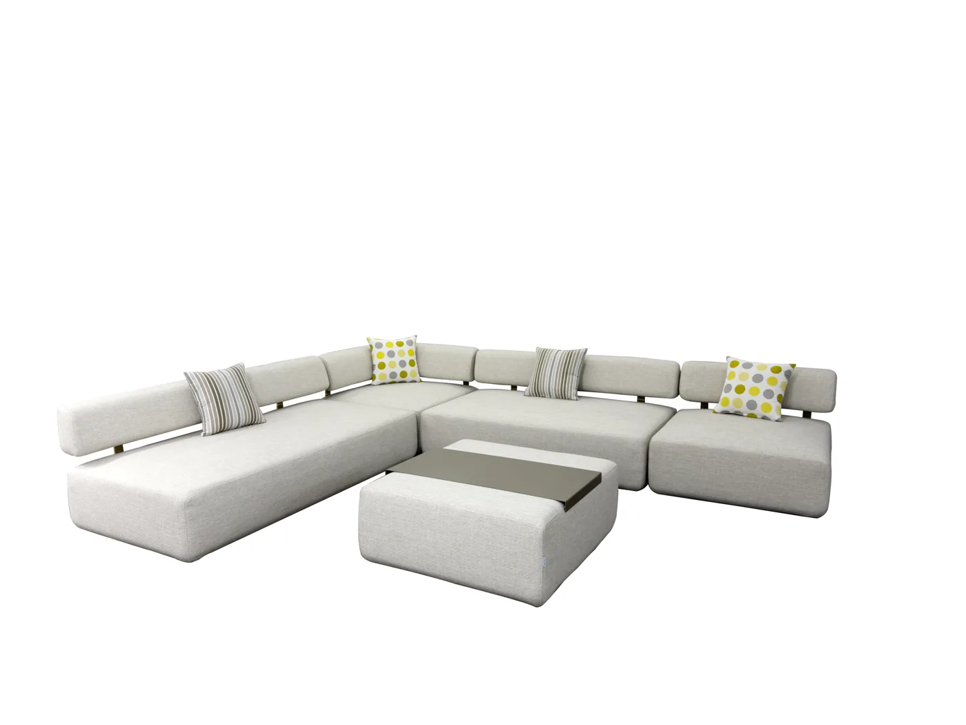 Pahulay 3-seater sofa + ottoman (beige)