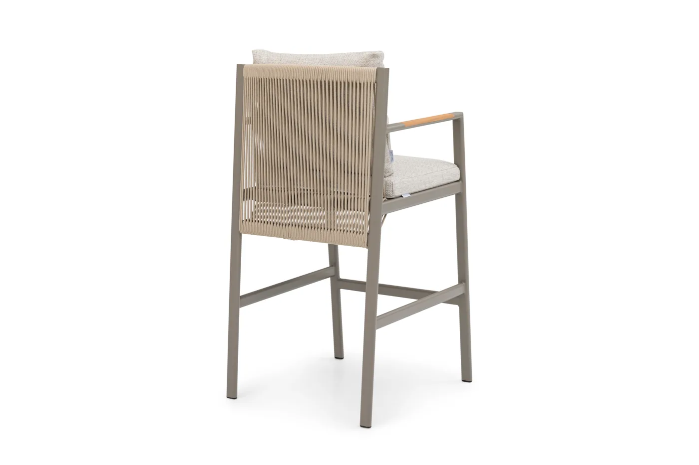 Yuta dining armchair (fabric back, teak trim)